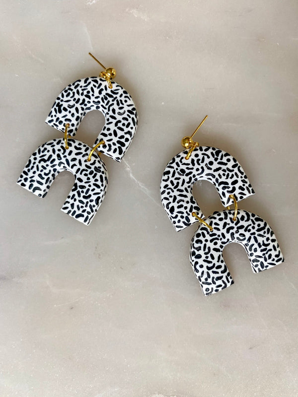Speckled Double Arch Earrings