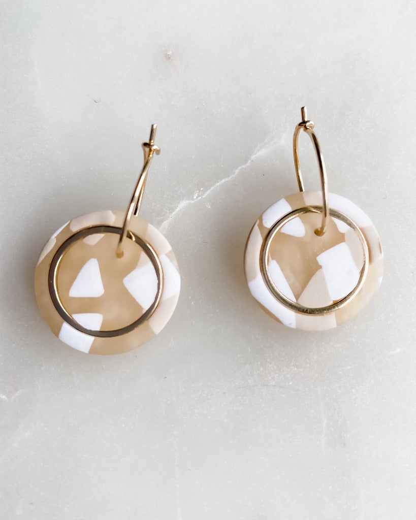Mini Hoop - Neutral Terrazzo